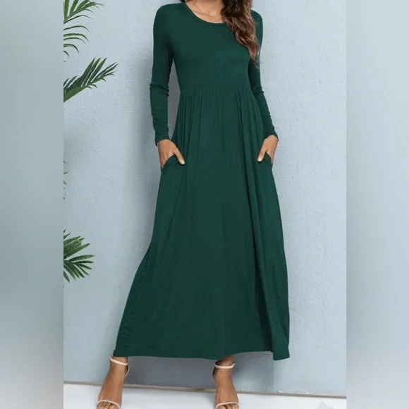 formal maxi dress with pockets Maxi Dress With Pockets - Black main image 0